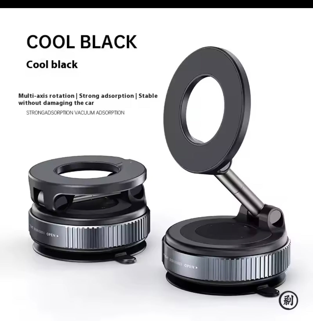 Strong Magnetic Car Phone Holder Foldable Design 360° Adjustable Vacuum Mount for Car/Desk/ Bathroom/Universal Use