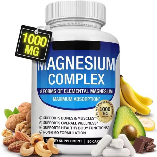 Magnesium Complex Capsules - Bone, Muscle & Heart Health Supplement, Sleep Support, Muscle Relaxation, Stress & Anxiety Relief
