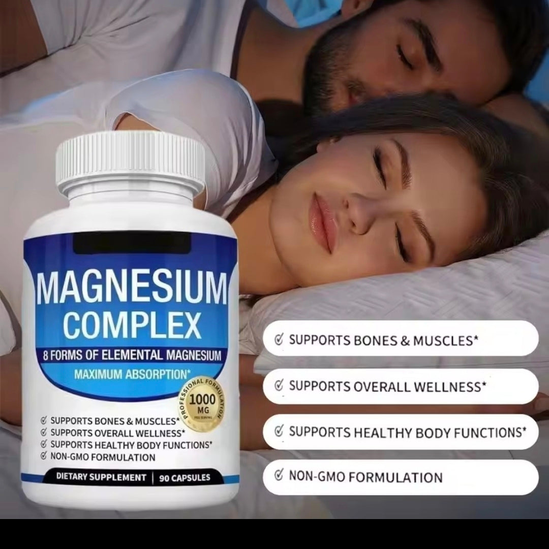 Magnesium Complex Capsules - Bone, Muscle & Heart Health Supplement, Sleep Support, Muscle Relaxation, Stress & Anxiety Relief