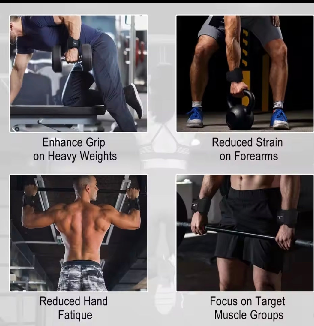 2pcs Fitness lifting hook, hand grip support hard pull lifting hook wrist strap fitness gloves for men and women