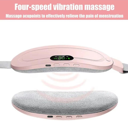 Electric Period Cramp Massager Vibrating Heating Belt for Menstrual Waist Stomach Abdominal Warm Palace Belt