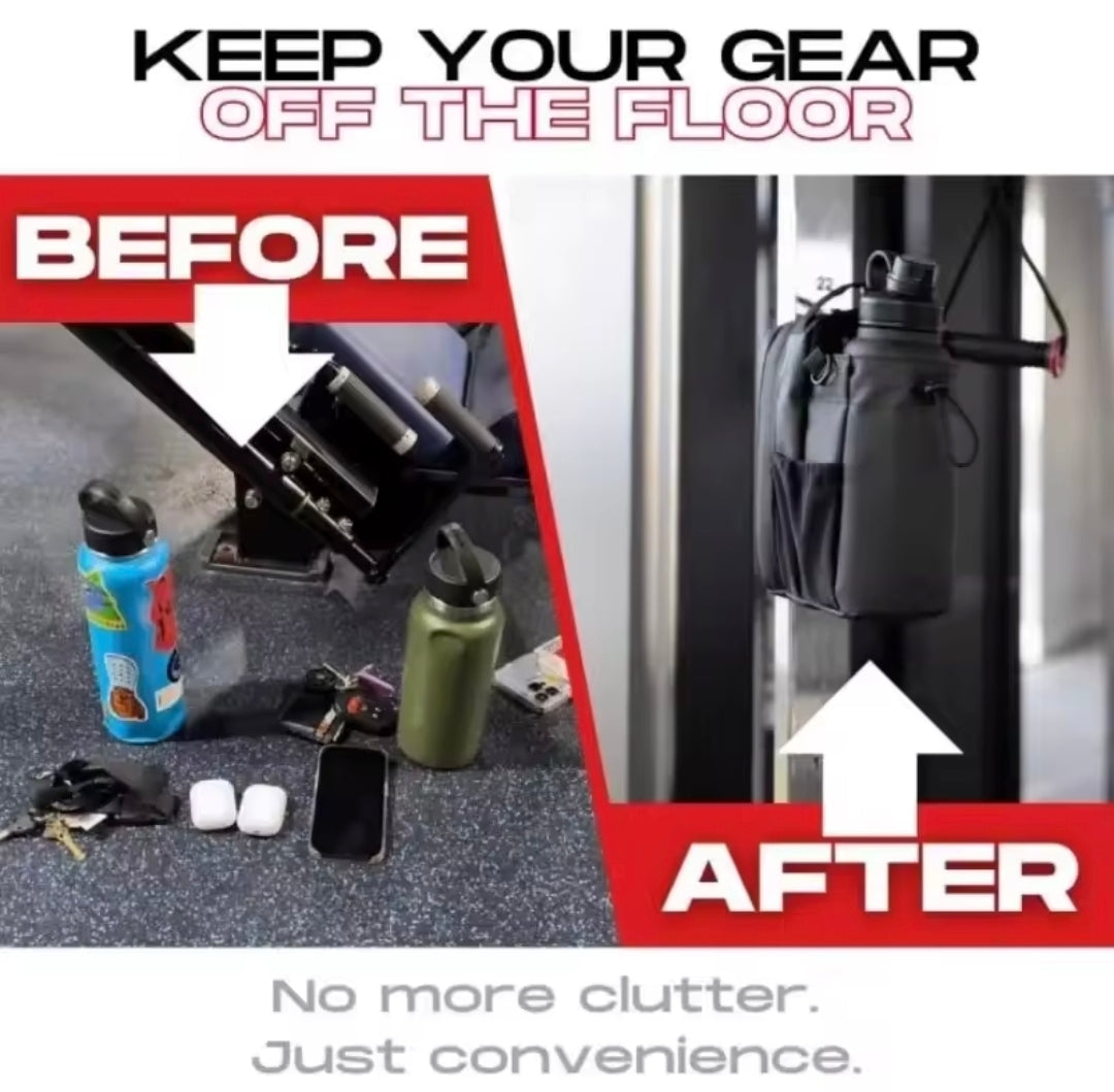 Magnetic Gym Bag Large Capacity Magnetic Carrier Bag With Phone Pocket Portable Gym Water Bottle Pouch Gym Accessories Organizer