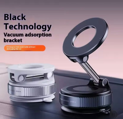 Strong Magnetic Car Phone Holder Foldable Design 360° Adjustable Vacuum Mount for Car/Desk/ Bathroom/Universal Use