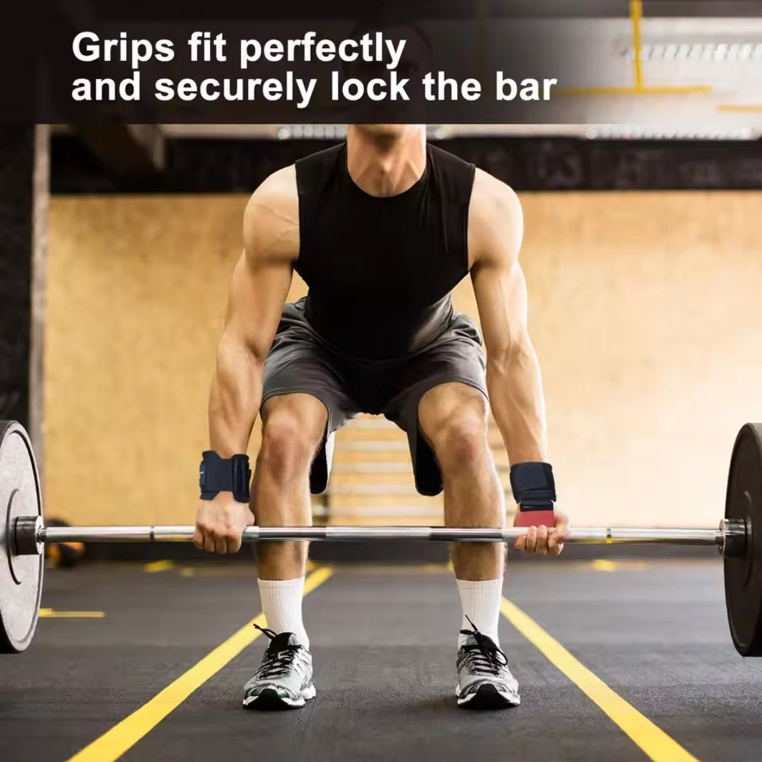 2pcs Fitness lifting hook, hand grip support hard pull lifting hook wrist strap fitness gloves for men and women