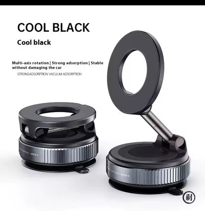 Strong Magnetic Car Phone Holder Foldable Design 360° Adjustable Vacuum Mount for Car/Desk/ Bathroom/Universal Use