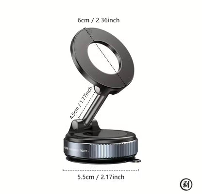 Strong Magnetic Car Phone Holder Foldable Design 360° Adjustable Vacuum Mount for Car/Desk/ Bathroom/Universal Use
