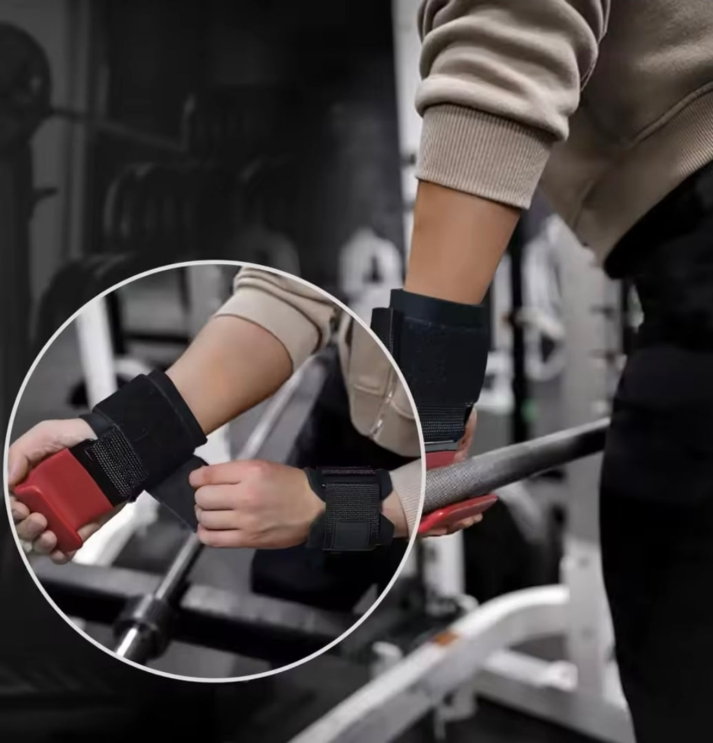 2pcs Fitness lifting hook, hand grip support hard pull lifting hook wrist strap fitness gloves for men and women