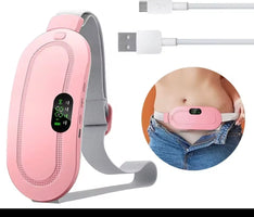 Electric Period Cramp Massager Vibrating Heating Belt for Menstrual Waist Stomach Abdominal Warm Palace Belt