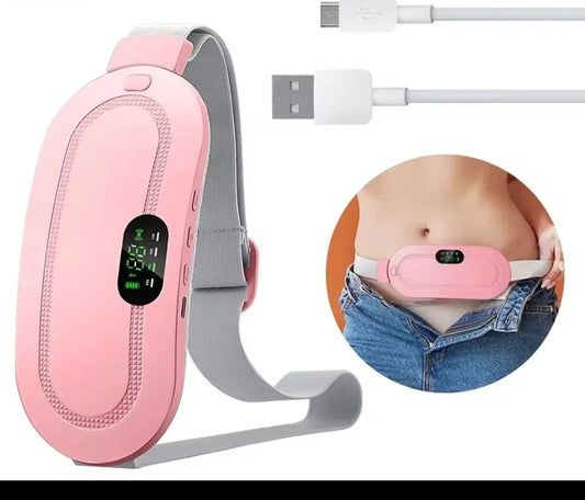 Electric Period Cramp Massager Vibrating Heating Belt for Menstrual Waist Stomach Abdominal Warm Palace Belt