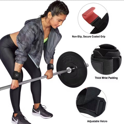 2pcs Fitness lifting hook, hand grip support hard pull lifting hook wrist strap fitness gloves for men and women